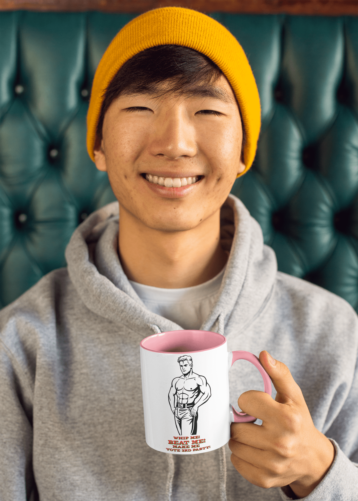 Whip Me Beat Me Make Me Vote 3rd Party - Mug with Color Inside by Snarkable