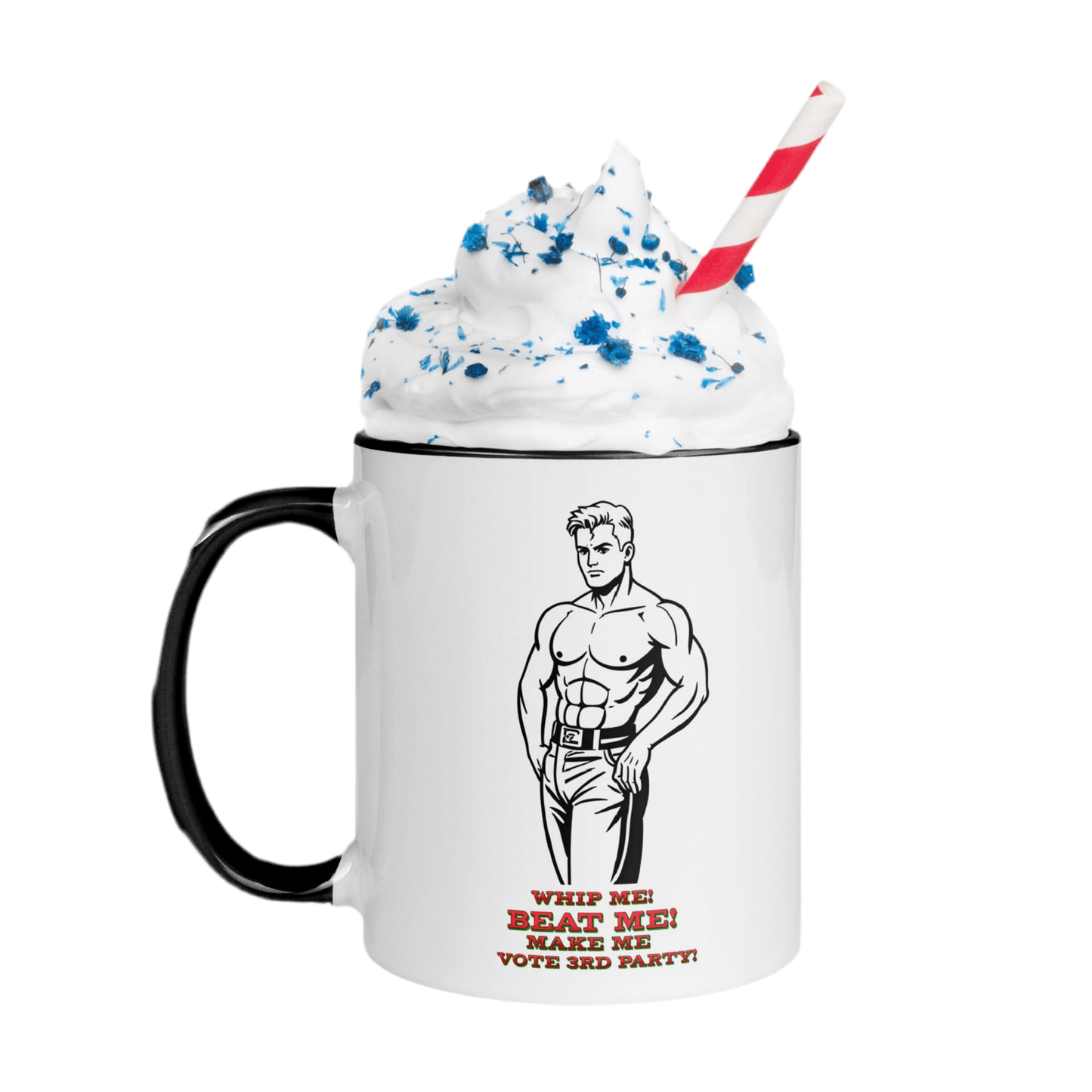 Whip Me Beat Me Make Me Vote 3rd Party - Mug with Color Inside by Snarkable