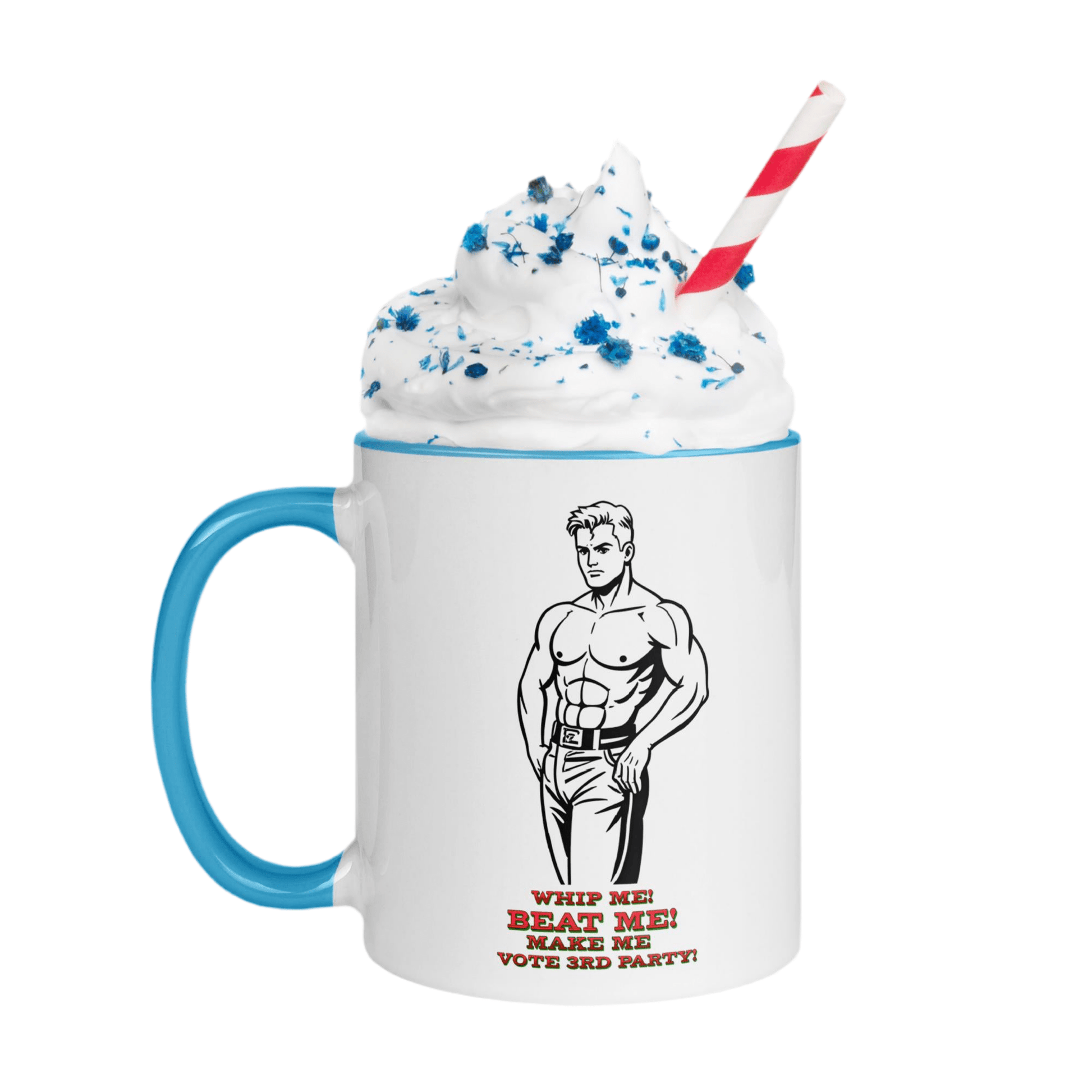 Whip Me Beat Me Make Me Vote 3rd Party - Mug with Color Inside by Snarkable