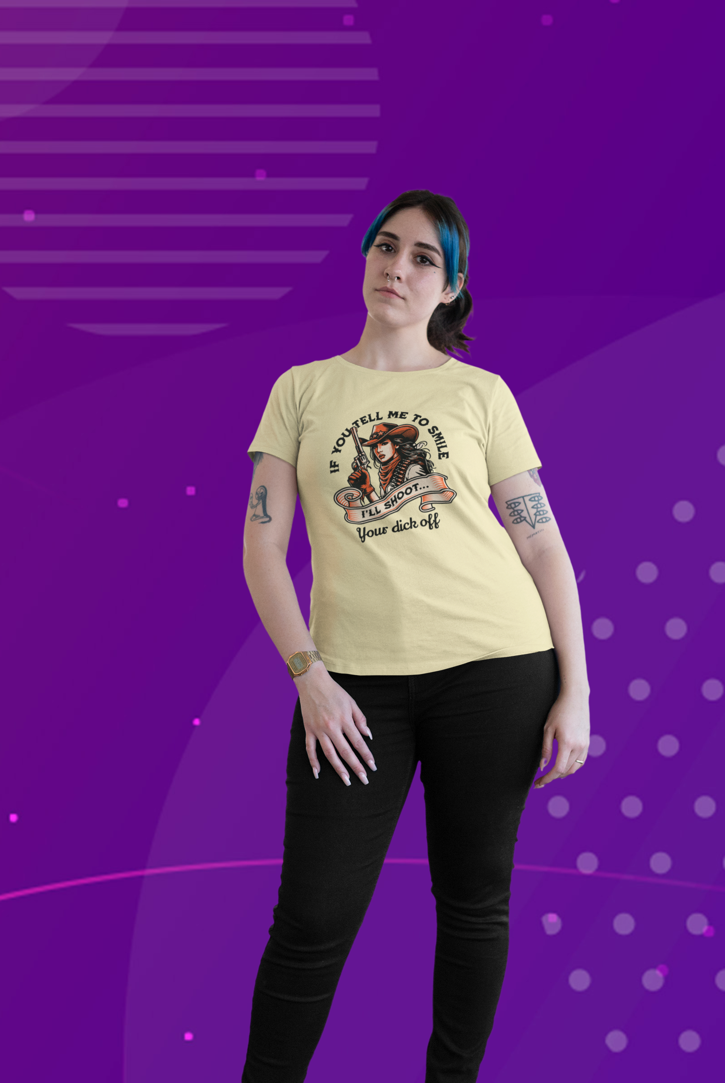 If You Tell Me To Smile, I'll Shoot Your D*ck Off - Funny Feminist Women's Relaxed Fit Tee