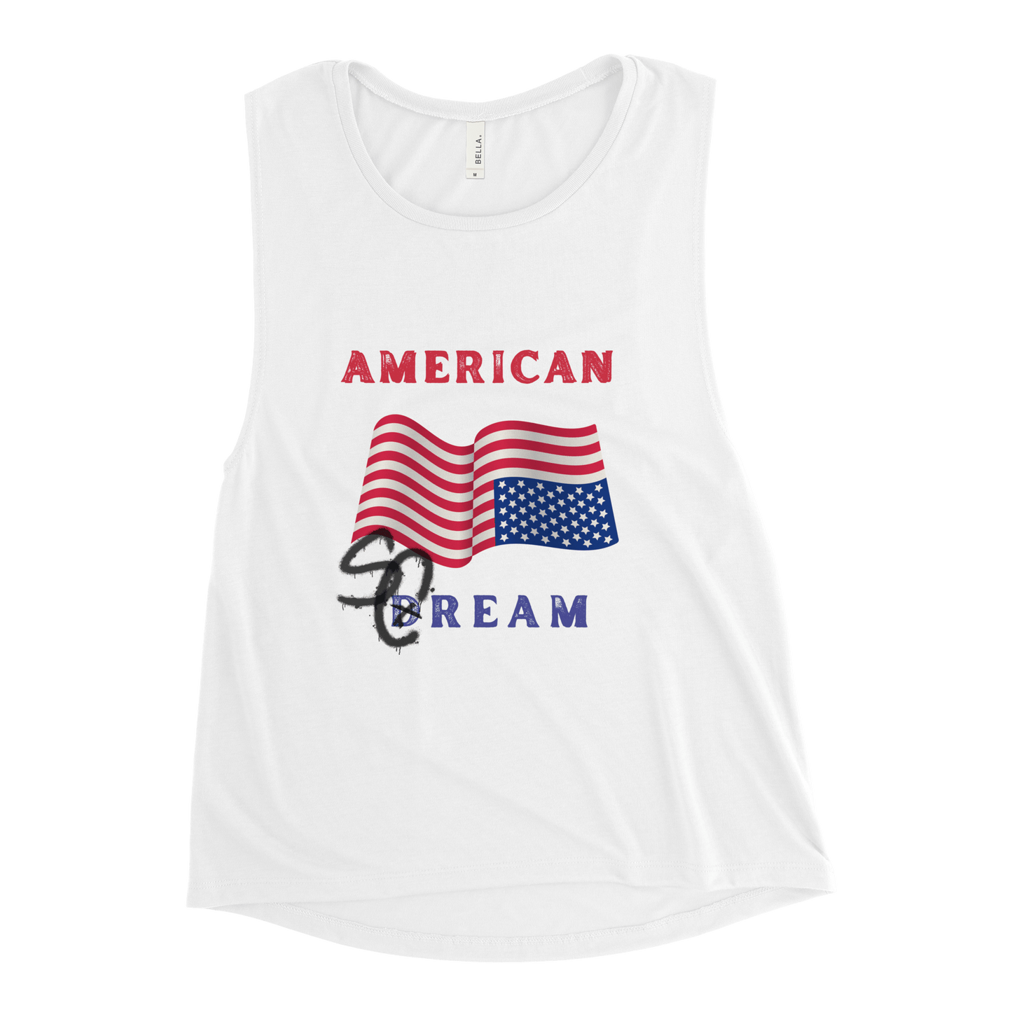 American Scream America Upside Down Dream Flag Women's Flowy Muscle Tank by Snarkable